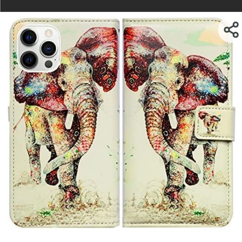 IPhone 13 Pro Max Case Bcov Elephant Pattern Leather Flip Phone Case/Wallet